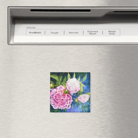 Pink-weiße Peronenmalerei | romantisch Magnet (In Situ (Geschirrspüler))