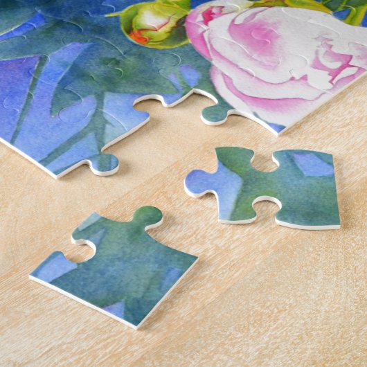 Pink-weiße Peronenmalerei | romantisch Puzzle (Seite)