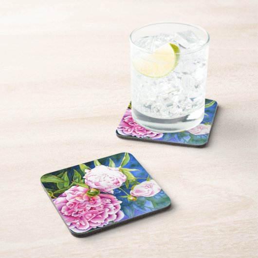 Pink-weiße Peronenmalerei | romantisch Untersetzer (Rechte Seite)