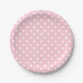 Pink-weiße Polka Dots Papierplatte Pappteller (Vorderseite)
