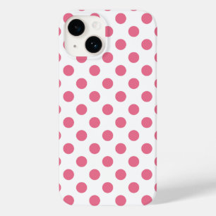Pink-weiße Polka-Punkte Case-Mate iPhone 14 Hülle