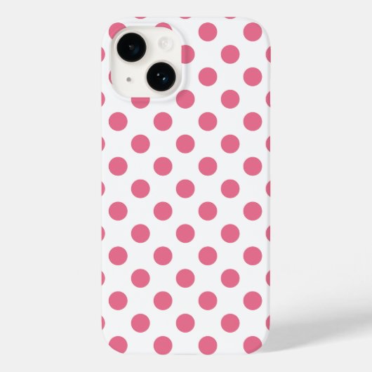 Pink-weiße Polka-Punkte Case-Mate iPhone Hülle (Rückseite)