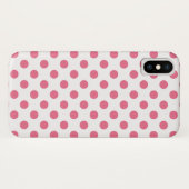 Pink-weiße Polka-Punkte Case-Mate iPhone Hülle (Rückseite (Horizontal))