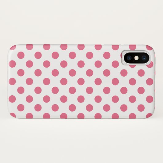 Pink-weiße Polka-Punkte Case-Mate iPhone Hülle (Rückseite (Horizontal))