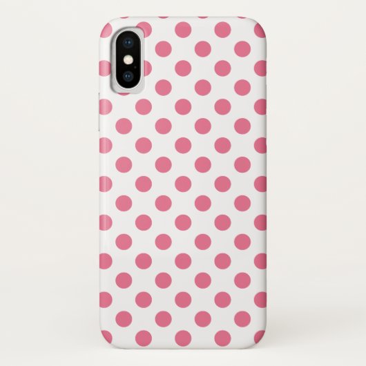 Pink-weiße Polka-Punkte Case-Mate iPhone Hülle (Rückseite)