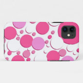 Pink-weiße Polka-Punkte Case-Mate iPhone Hülle (Rückseite (Horizontal))