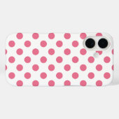 Pink-weiße Polka-Punkte Case-Mate iPhone Hülle (Rückseite (Horizontal))
