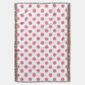 Pink-weiße Polka-Punkte Decke (Vorderseite Vertikal)