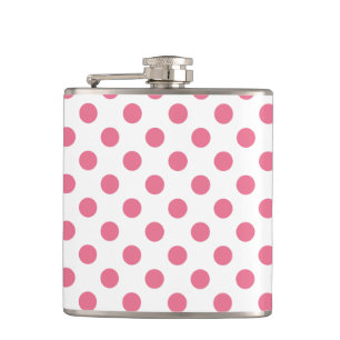 Pink-weiße Polka-Punkte Flachmann