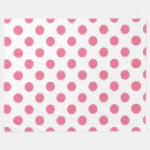 Pink-weiße Polka-Punkte Fleecedecke (Vorderseite (Horizontal))