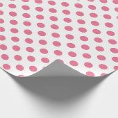 Pink-weiße Polka-Punkte Geschenkpapier (Ecke)