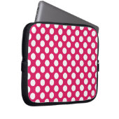 Pink-weiße Polka-Punkte Laptopschutzhülle (Vorne Rechts)