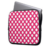 Pink-weiße Polka-Punkte Laptopschutzhülle (Vorderseite Links)