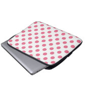 Pink-weiße Polka-Punkte Laptopschutzhülle (Vorne Knopf)