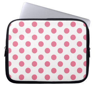 Pink-weiße Polka-Punkte Laptopschutzhülle