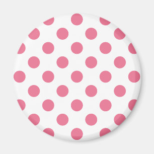 Pink-weiße Polka-Punkte Magnet