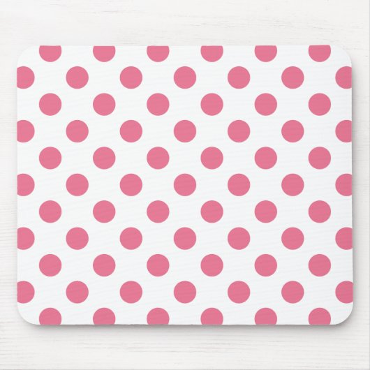 Pink-weiße Polka-Punkte Mousepad (Vorne)
