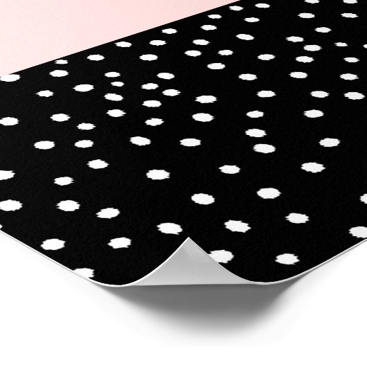 Pink-weiße Polka-Punkte Poster (Ecke)