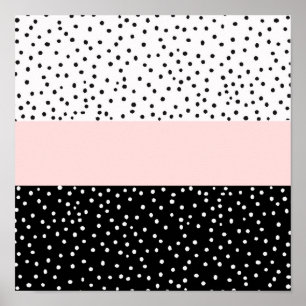 Pink-weiße Polka-Punkte Poster