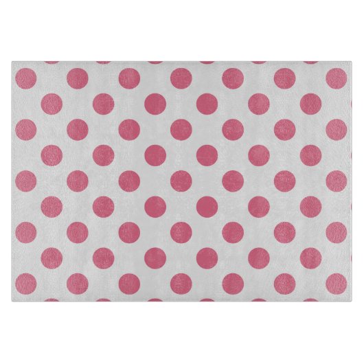 Pink-weiße Polka-Punkte Schneidebrett (Vorderseite)