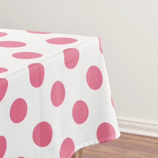 Pink-weiße Polka-Punkte Tischdecke (Beispiel)