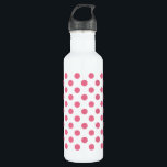 Pink-weiße Polka-Punkte Trinkflasche<br><div class="desc">Pink-weiße Polka-Punkte</div>