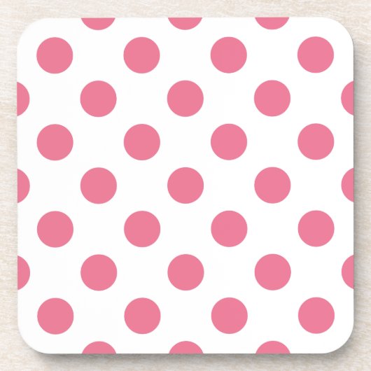 Pink-weiße Polka-Punkte Untersetzer (Vorderseite)