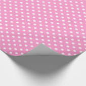 Pink-weiße Polka-Punktpapier Geschenkpapier (Ecke)