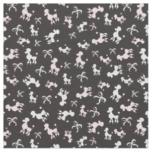 Pink-weiße Poodles-Muster Stoff