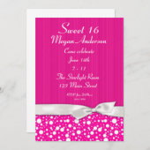 Pink-weiße Punkt-Bogen-Einladung Einladung (Vorne/Hinten)