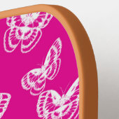 Pink-weiße Schmetterlinge Muster Pickleball Schläger (Linke Seite)