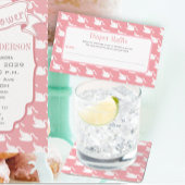 Pink-weiße Schwanenmuster für Babydusche Rechteckiger Pappuntersetzer