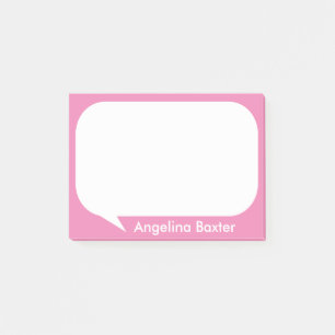 Pink-weiße Talk-Blase anpassen Post-it Klebezettel