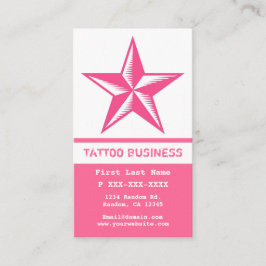 Pink-weiße Tätowierungskarten Visitenkarte