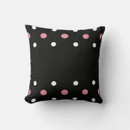 Pink-weiße und schwarze Polka-Punkte Kissen