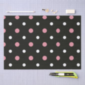 Pink-weiße und schwarze Polka-Punkte Seidenpapier (Handwerk)