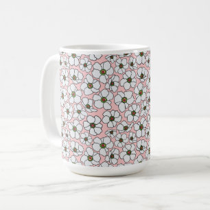 Pink-weißer Boho-Blumenstrauß Kaffeetasse
