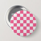 Pink-weißes Muster eines karierten Karos Button (Vorne & Hinten)