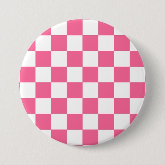Pink-weißes Muster eines karierten Karos Button (Vorderseite)