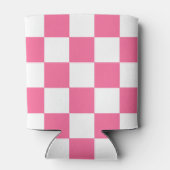 Pink-weißes Muster eines karierten Karos Dosenkühler (Rückseite)
