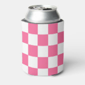 Pink-weißes Muster eines karierten Karos Dosenkühler (Kanne Rückseite)