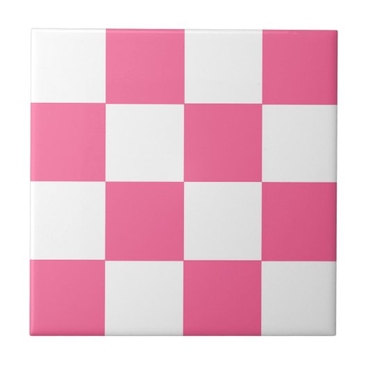 Pink-weißes Muster eines karierten Karos Fliese (Vorderseite)