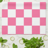 Pink-weißes Muster eines karierten Karos Geschirrtuch (Gefaltet)