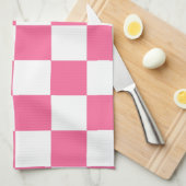 Pink-weißes Muster eines karierten Karos Geschirrtuch (Viertel Falte)