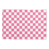 Pink-weißes Muster eines karierten Karos Kissenbezug (Rückseite)