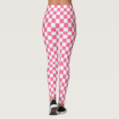 Pink-weißes Muster eines karierten Karos Leggings (Rückseite)