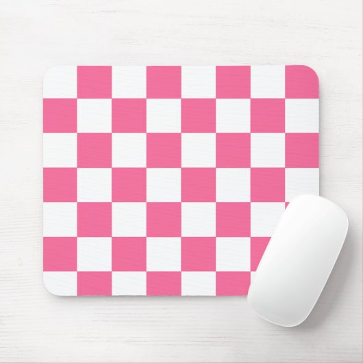 Pink-weißes Muster eines karierten Karos Mousepad (Mit Mouse)
