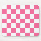 Pink-weißes Muster eines karierten Karos Mousepad (Vorne)