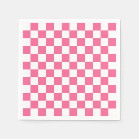 Pink-weißes Muster eines karierten Karos Serviette (Vorderseite)
