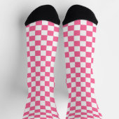 Pink-weißes Muster eines karierten Karos Socken (Oben)